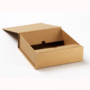Hecho a mano whosale diseño personalizado de lujo hermoso cartón plegable papel kraft caja de regalo de alimentos